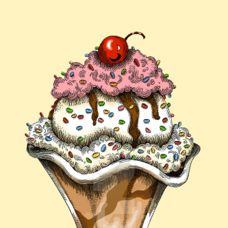 Ice Cream Sundae - With Cherry